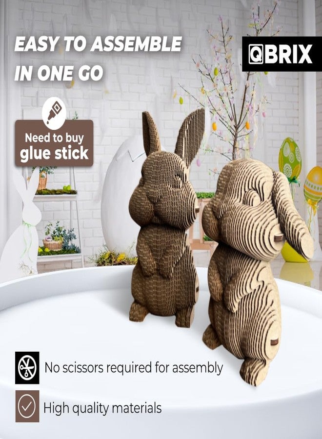 QBRIX Big-Eared Couple 3D Puzzles for Adults, 3D Model Kit for Teens, DIY Crafts for Home Decor, Original Gift for Boys&Girls, Handmade Bunny Toy 14+ Craft Kit - Image 3